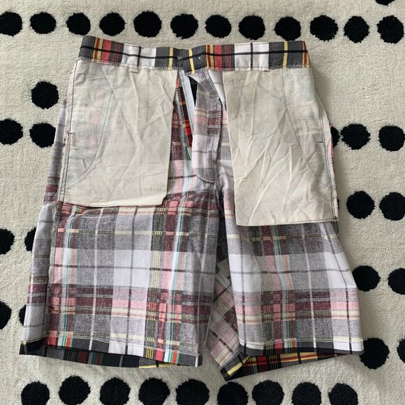 Vintage 70s Pleated High Rise Plaid Bermuda Trouser Shorts - Picture 5 of 10